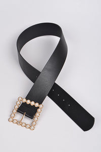 Gold Pearl Luxury Thick Faux Leather Waistband Belt For Girls Online
