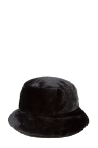 Black Fuzzy Bucket Hat