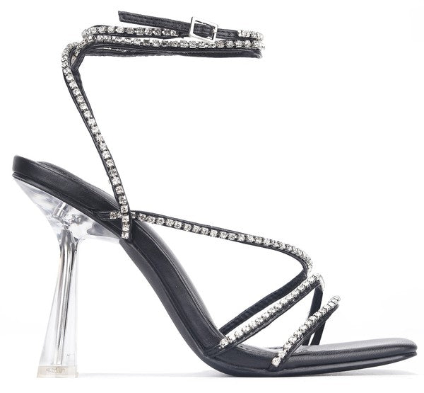 Laced Up Strappy Heels With Adjustable Buckle Ankle Strap For Hot Girl