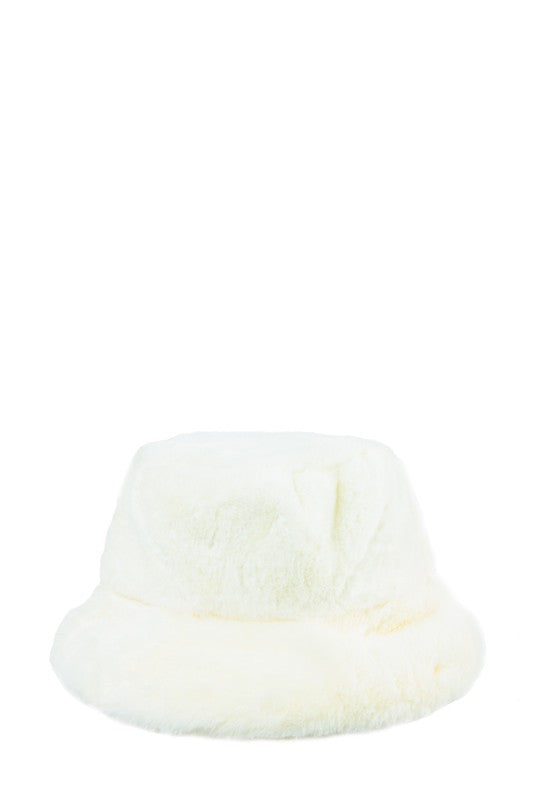 Ivory Fuzzy Bucket Hat